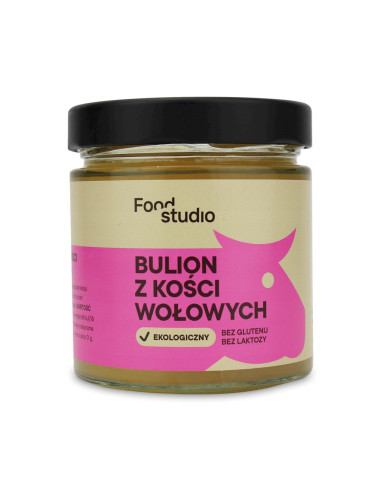 BULION WOŁOWY W PŁYNIE BEZGLUTENOWY BIO (SŁOIK) 350 ml - FOOD STUDIO