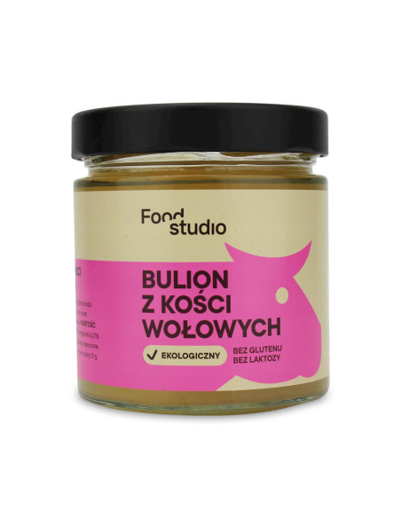 BULION WOŁOWY W PŁYNIE BEZGLUTENOWY BIO (SŁOIK) 350 ml - FOOD STUDIO