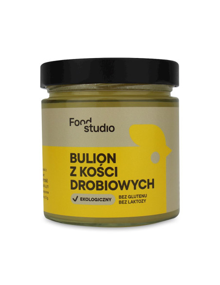 BULION DROBIOWY W PŁYNIE BEZGLUTENOWY BIO (SŁOIK) 350 ml - FOOD STUDIO