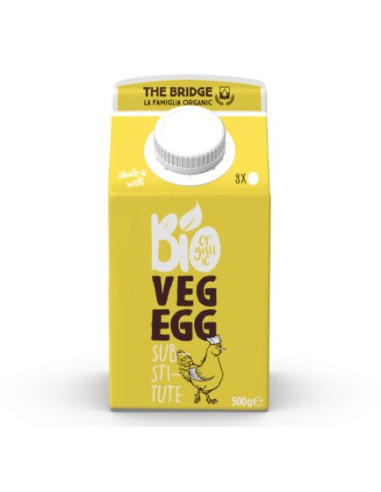 ROŚLINNY ZAMIENNIK 8 JAJ W PŁYNIE BEZGLUTENOWY BIO 500 g - THE BRIDGE