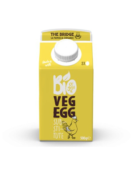 ROŚLINNY ZAMIENNIK 8 JAJ W PŁYNIE BEZGLUTENOWY BIO 500 g - THE BRIDGE