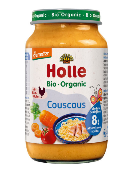 WARZYWA Z KURCZAKIEM I KASZĄ KUSKUS OD 8 MIESIĄCA DEMETER BIO 220 g (SŁOIK) - HOLLE