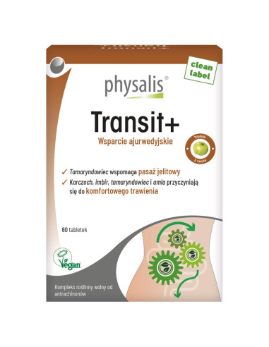 TABLETKI NA WSPARCIE PRACY JELIT (TRANSIT+) 60 szt. - PHYSALIS