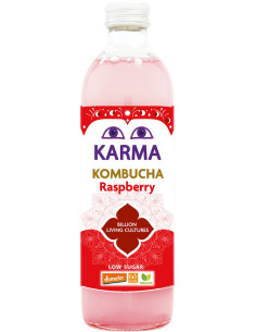 KOMBUCHA O SMAKU MALINOWYM NISKA ZAWARTOŚĆ CUKRÓW FAIR FOR LIFE DEMETER BIO 500 ml - KARMA KOMBUCHA 2