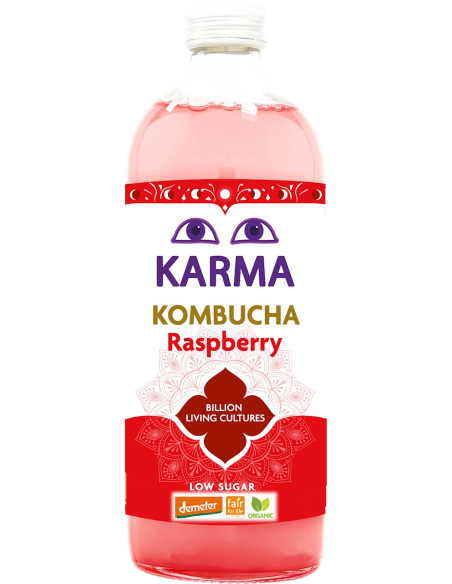 KOMBUCHA O SMAKU MALINOWYM FAIR FOR LIFE DEMETER BIO 1 L - KARMA KOMBUCHA