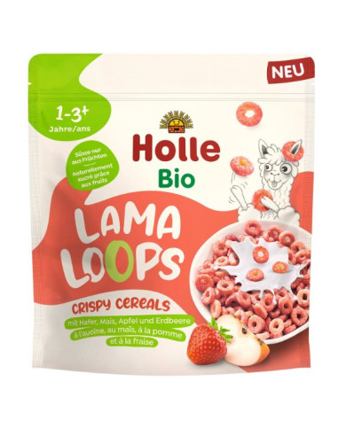 KÓŁKA ZBOŻOWE JABŁKOWO - TRUSKAWKOWA LAMA BEZ DODATKU CUKRÓW OD 1 ROKU BIO 125 g - HOLLE