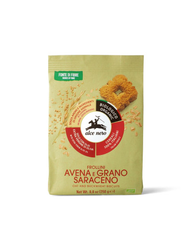 CIASTKA OWSIANO - GRYCZANE BIO 250 g - ALCE NERO