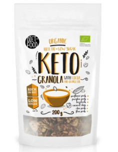 GRANOLA KAKAOWA BEZ DODATKU CUKRÓW KETO BIO 200 g - DIET-FOOD