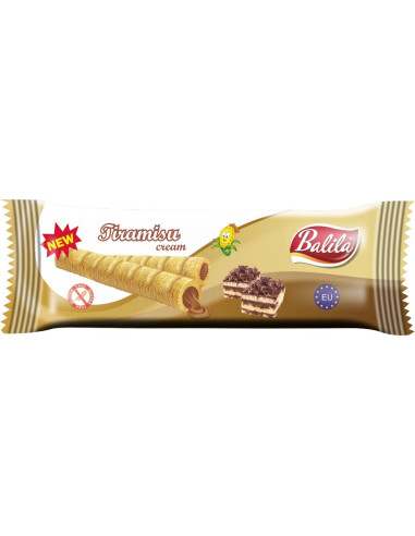 RURKI KUKURYDZIANE Z KREMEM O SMAKU TIRAMISU BEZGLUTENOWE 18 g - BALILA