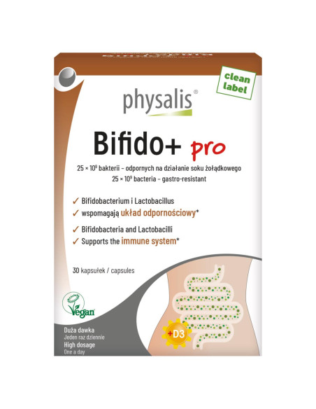 KAPSUŁKI NA ODBUDOWĘ FLORY JELIT (BIFIDO+ PRO) 30 szt. - PHYSALIS
