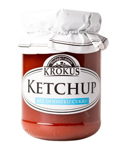 KETCHUP BEZ DODATKU CUKRÓW BEZGLUTENOWY 180 g - KROKUS