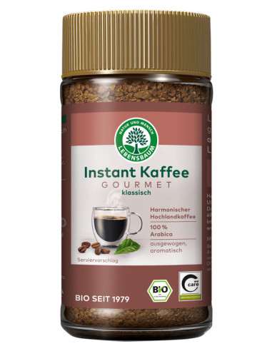 KAWA ROZPUSZCZALNA LIOFILIZOWANA ARABICA GOURMET 100 % BIO 100 g - LEBENSBAUM