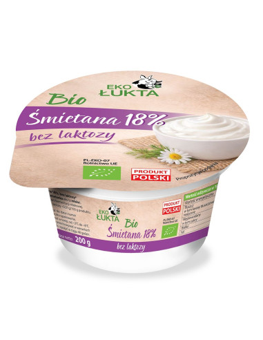 ŚMIETANA 18 % BEZ LAKTOZY BIO 200 g - EKO ŁUKTA
