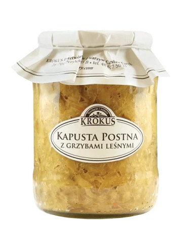 KAPUSTA KISZONA POSTNA Z GRZYBAMI LEŚNYMI 670 g - KROKUS