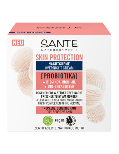 KREM DO TWARZY NA NOC OCHRONNY Z PROBIOTYKAMI, OLEJEM INCHI I MASŁEM SHEA ECO 50 ml - SANTE