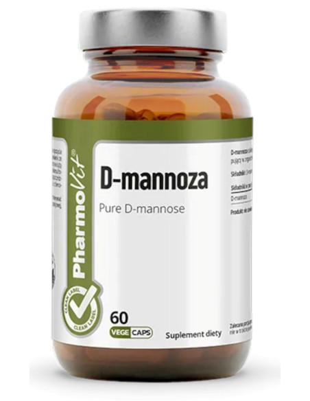 D-MANNOZA (750 mg) BEZGLUTENOWA 60 KAPSUŁEK - PHARMOVIT (CLEAN LABEL)