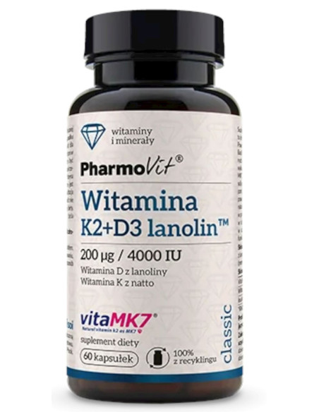 WITAMINA K2 + D3 BEZGLUTENOWA 60 KAPSUŁEK - PHARMOVIT (CLASSIC)