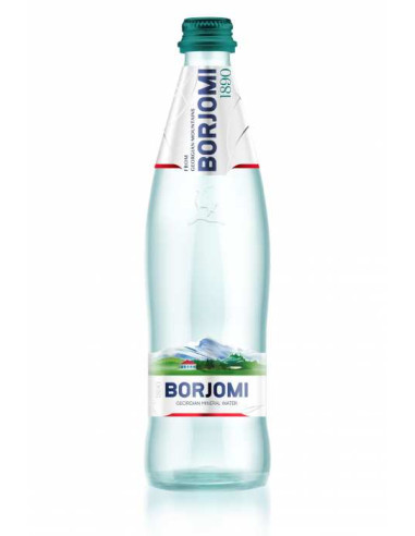 NATURALNA WODA MINERALNA GAZOWANA 500 ml (SZKŁO) - BORJOMI