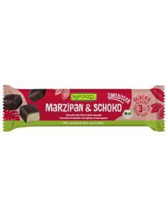 BATONIKI MARCEPANOWE Z MIODEM W CZEKOLADZIE GORZKIEJ BIO 50 g - RAPUNZEL