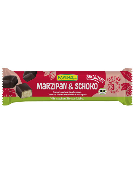 BATONIKI MARCEPANOWE Z MIODEM W CZEKOLADZIE GORZKIEJ BIO 50 g - RAPUNZEL