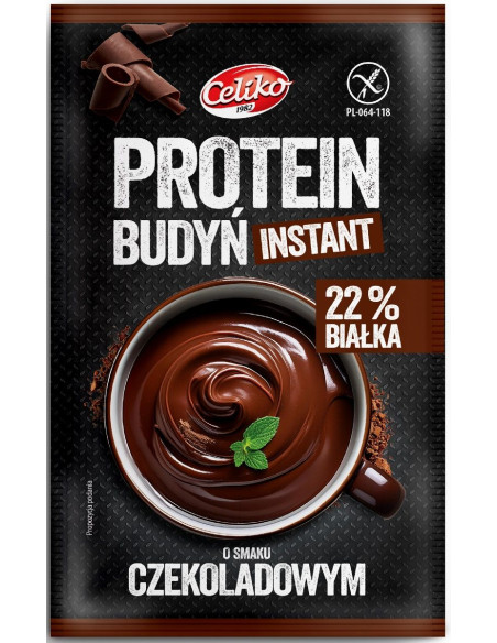 BUDYŃ PROTEINOWY INSTANT O SMAKU CZEKOLADOWYM BEZGLUTENOWY 40 g - CELIKO