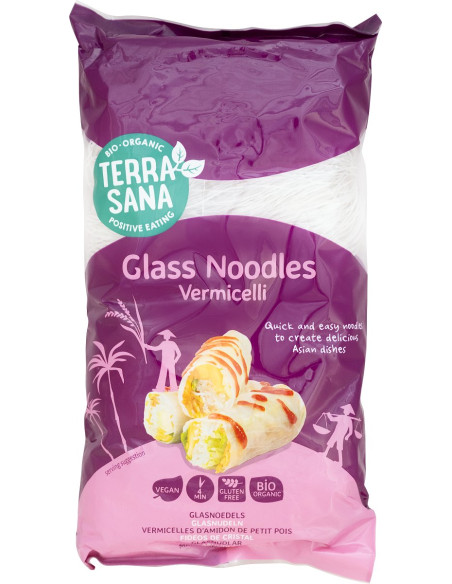 MAKARON (Z GROCHU) SZKLANY VERMICELLI BEZGLUTENOWY BIO 200 g - TERRASANA