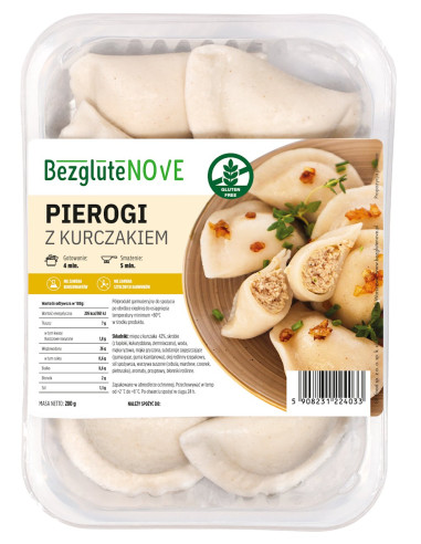 PIEROGI Z KURCZAKIEM BEZGLUTENOWE 280 g - BEZGLUTENOVE