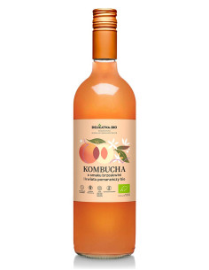 KOMBUCHA O SMAKU BRZOSKWINI I KWIATU POMARAŃCZY BIO 750 ml - DELIKATNA 2