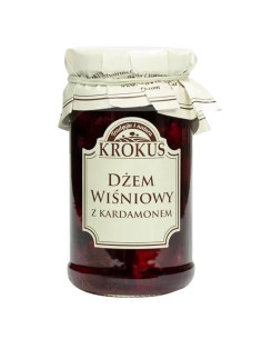 DŻEM WIŚNIOWY Z KARDAMONEM O OBNIŻONEJ ZAWARTOŚCI CUKRU BEZGLUTENOWY 235 g - KROKUS
