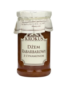 DŻEM RABARBAROWY Z CYNAMONEM O OBNIŻONEJ ZAWARTOŚCI CUKRU BEZGLUTENOWY 235 g - KROKUS
