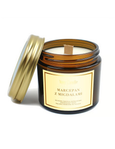 ŚWIECA SOJOWA ZAPACHOWA Z DREWNIANYM KNOTEM MARCEPAN Z MIGDAŁAMI 120 ml - YOUR CANDLE