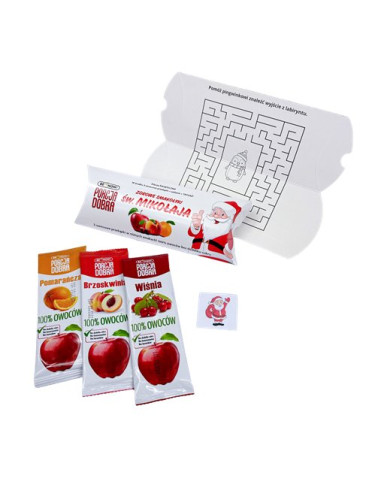 SMAKOŁYKI OD ŚWIĘTEGO MIKOŁAJA (3 OWOCOWE PRZEKĄSKI + TATUAŻ) 48 g - PORCJA DOBRA (PRODUKT SEZONOWY)