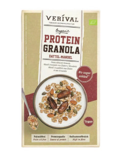 GRANOLA PROTEINOWA Z DAKTYLAMI I MIGDAŁAMI BEZ DODATKU CUKRÓW BIO 325 g - VERIVAL