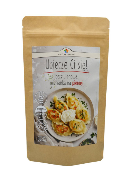 MIESZANKA NA PIEROGI BEZ DODATKU CUKRÓW BEZGLUTENOWA 550 g - PIĘĆ PRZEMIAN