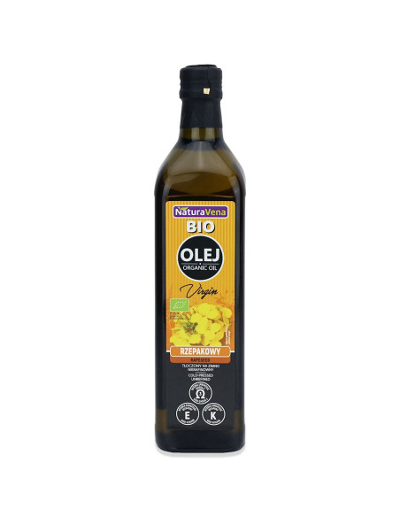 OLEJ RZEPAKOWY TŁOCZONY NA ZIMNO OMEGA-3 BIO 750 ml - NATURAVENA