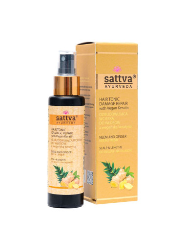 WCIERKA DO SKÓRY GŁOWY ODBUDOWUJĄCA NEEM & IMBIR 100 ml - SATTVA (AYURVEDA)