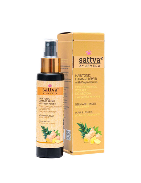 WCIERKA DO SKÓRY GŁOWY ODBUDOWUJĄCA NEEM & IMBIR 100 ml - SATTVA (AYURVEDA)