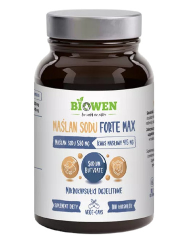 MAŚLAN SODU FORTE MAX (580 mg) BEZGLUTENOWY 100 KAPSUŁEK - BIOWEN