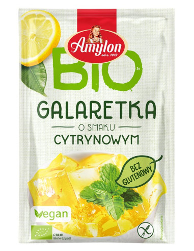 GALARETKA Z AGAREM O SMAKU CYTRYNOWYM BEZGLUTENOWA BIO 40 g - AMYLON