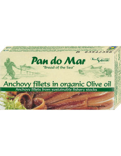 ANCHOIS (SARDELE) FILETY W BIO OLIWIE Z OLIWEK EXTRA VIRGIN 50 g (30 g) - PAN DO MAR