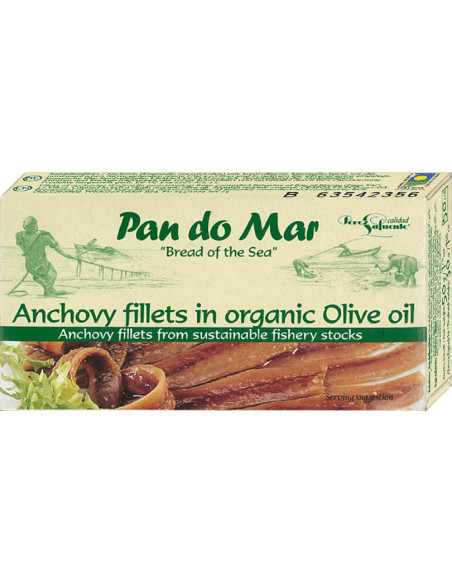 ANCHOIS (SARDELE) FILETY W BIO OLIWIE Z OLIWEK EXTRA VIRGIN 50 g (30 g) - PAN DO MAR