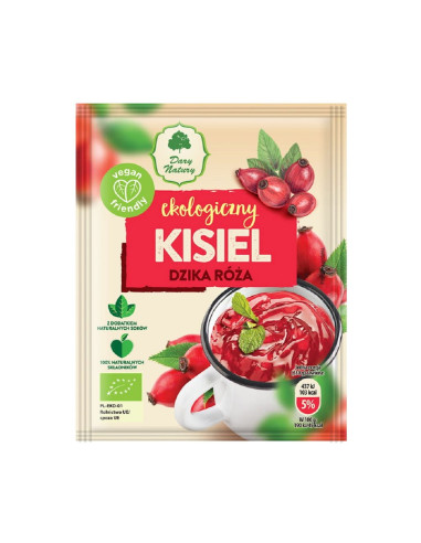 KISIEL INSTANT DZIKA RÓŻA BEZGLUTENOWY BIO 30 g - DARY NATURY