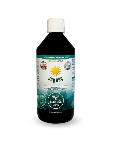 KONCENTRAT NAPOJU PROBIOTYCZNEGO MIĘTA BEZGLUTENOWY BIO 500 ml - JOY DAY