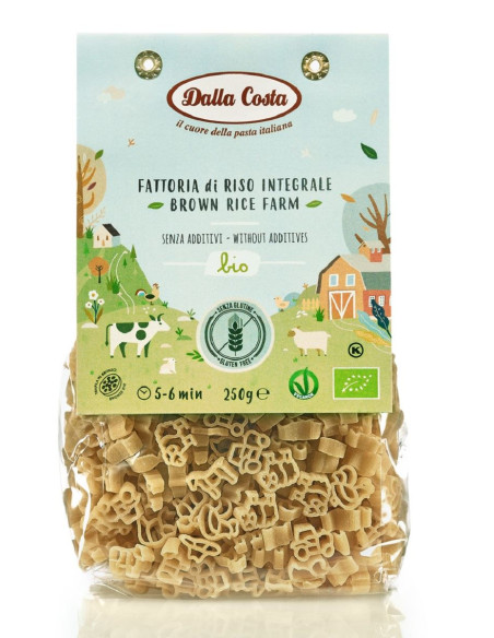 MAKARON (RYŻOWY RAZOWY) FARMA BEZGLUTENOWY BIO 250 g - DALLA COSTA