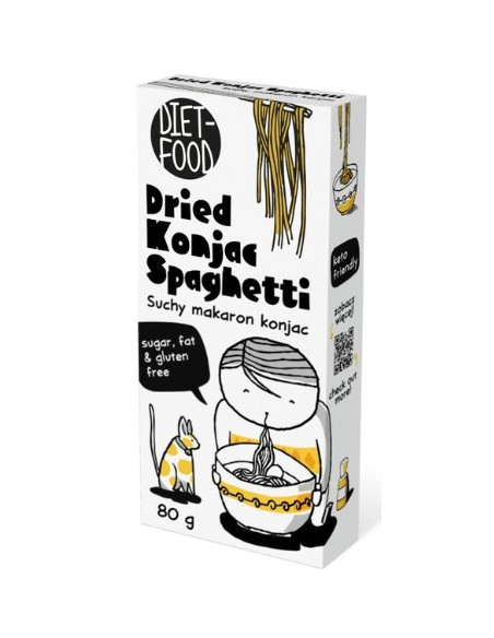 MAKARON (SUCHY KONJAC) SPAGHETTI BEZGLUTENOWY 80 g - DIET-FOOD