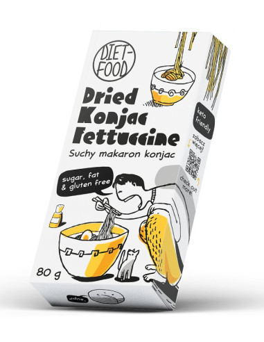 MAKARON (SUCHY KONJAC) FETTUCCINE BEZGLUTENOWY 80 g - DIET-FOOD