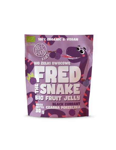 ŻELKI CZARNA PORZECZKA BEZ ŻELATYNY BIO 30 g - DIET-FOOD (FRED THE SNAKE)