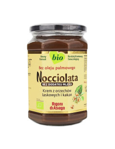 KREM WEGAŃSKI Z ORZECHÓW LASKOWYCH I KAKAO BEZGLUTENOWY BIO 650 g - RIGONI DI ASIAGO (NOCCIOLATA)