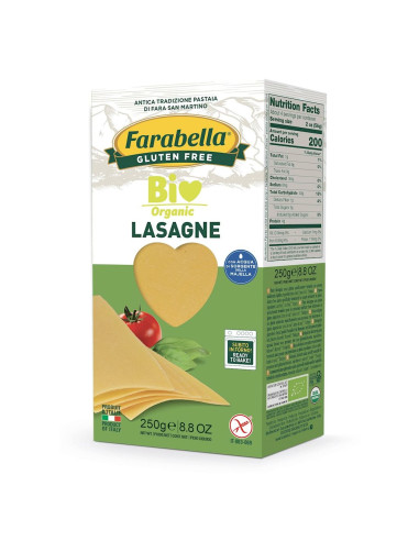 MAKARON (KUKURYDZIANO - RYŻOWY) LASAGNE BEZGLUTENOWY BIO 250 g - FARABELLA