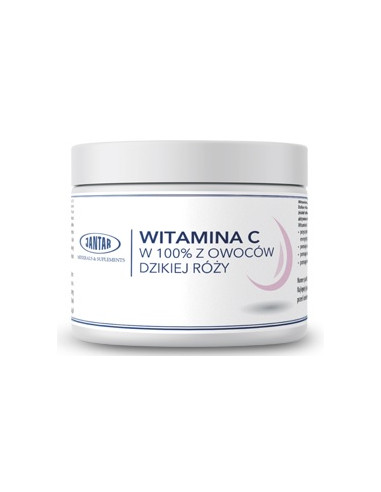 WITAMINA C Z DZIKIEJ RÓŻY W PROSZKU (1000 mg) 300 g - JANTAR